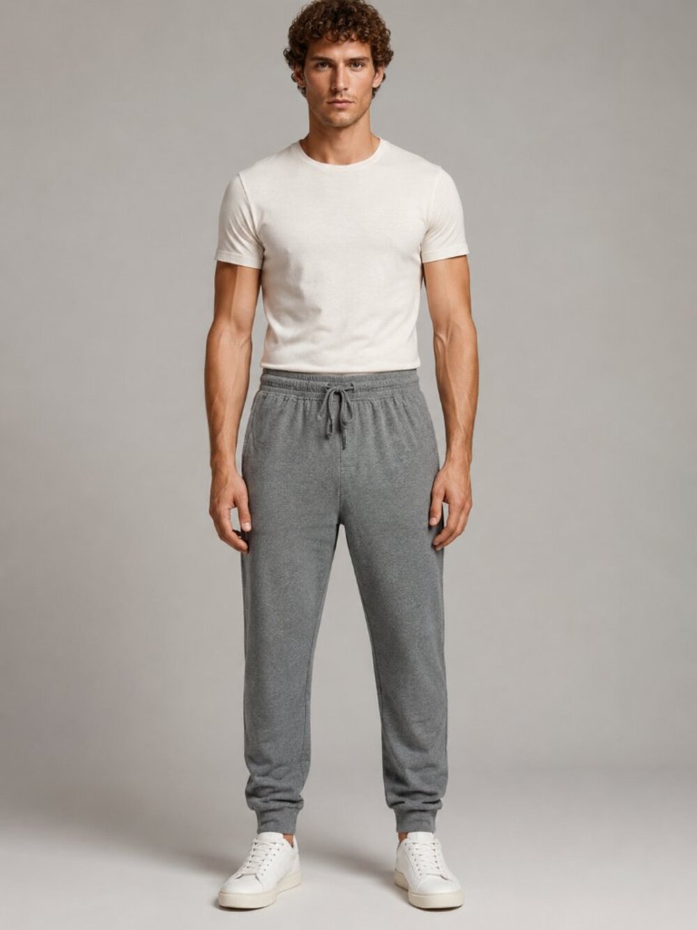 3/$20 Bundle 🌈 Hanes Men’s Large Gray Cotton Stretch Drawstring Jogger Pants